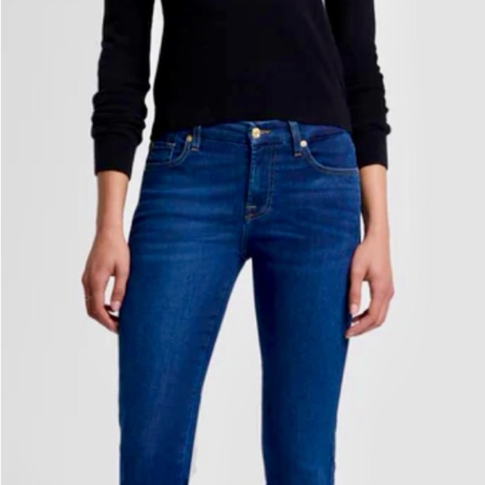 7 For All Mankind Deep Blue Skinny Jeans